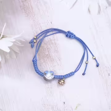 事業御守貓×拉繩手鍊×藍
