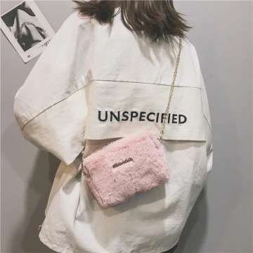 毛絨可愛小巧方包×斜背包×粉紅.avif