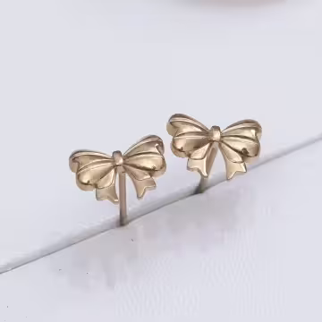316鋼飾×甜美蝴蝶結×耳釘×共二色