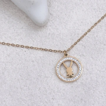 316鋼飾×晶鑽小兔×鎖骨項鍊×金色.avif