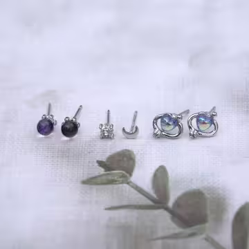 銀河宇宙之心&times;三套件耳環組