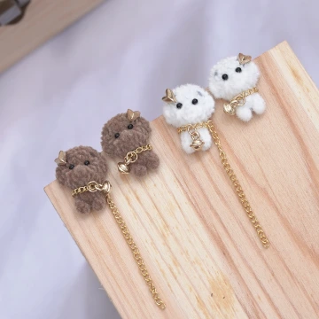 貴賓狗絨毛×吊墜耳環×共二色.avif