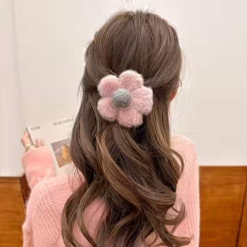 小花朵絨毛×鯊魚夾×共二色