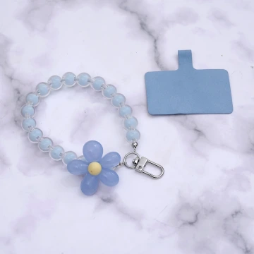 果凍小花朵×手機手提吊飾掛繩×藍色.avif