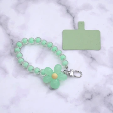 果凍小花朵×手機手提吊飾掛繩×綠色.avif