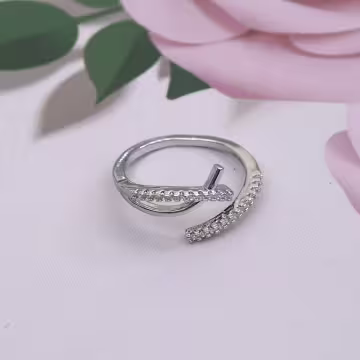 線條晶鑽指環×三套件戒指組×銀色