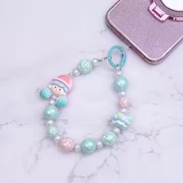 啦啦隊女孩的點心時間&times;手機腕帶掛繩&times;藍色