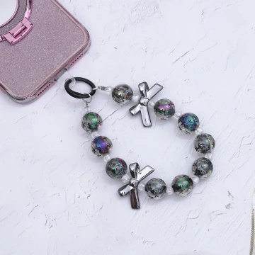 輕奢水晶球蝴蝶結×手機腕帶掛繩×銀色.avif
