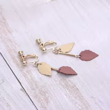 可可咖啡樹葉×螺旋耳夾