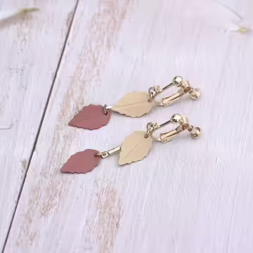 可可咖啡樹葉×螺旋耳夾