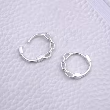 925銀針×鍊條鎖扣×耳扣