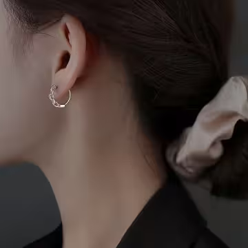 925銀針×鍊條鎖扣×耳扣