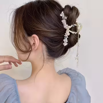 氣質海星貝殼流蘇×鯊魚夾