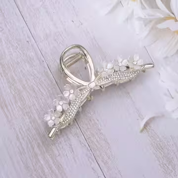 精緻小白花叢×鯊魚夾