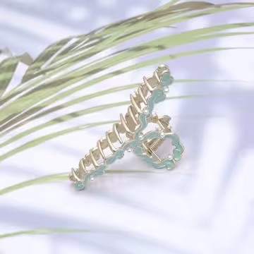 古風藍綠祥雲×鯊魚夾