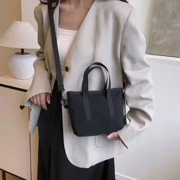 休閒托特小包×斜背袋×黑色