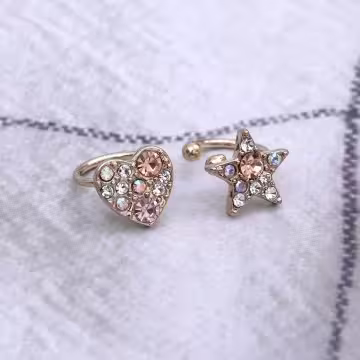 閃亮星星愛心&times;U型耳骨夾&times;共二色