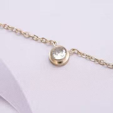 316鋼飾×小單鑽×鎖骨項鍊×金色