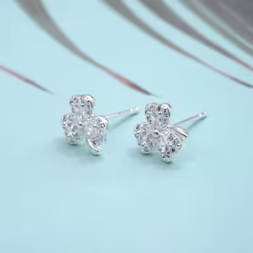 925銀針×三葉草×耳環