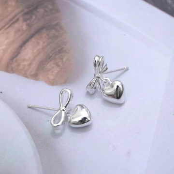 925銀針×愛心蝴蝶結×吊墜耳環.avif
