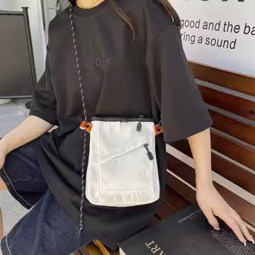 中性工裝小方包×斜背包×白色