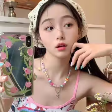 針織鏤空大圓花×三角頭巾