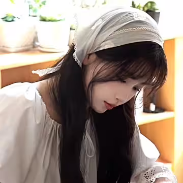 薄紗白玫瑰×三角頭巾