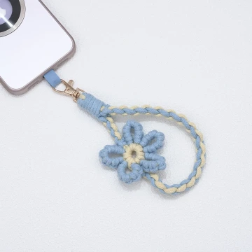 針織小花兒×手機腕帶掛繩×藍黃.avif