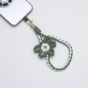 針織小花兒×手機腕帶掛繩×深綠.avif