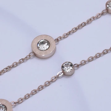 316鋼飾×羅馬數字圓鑽 ×手鍊×玫瑰金.avif