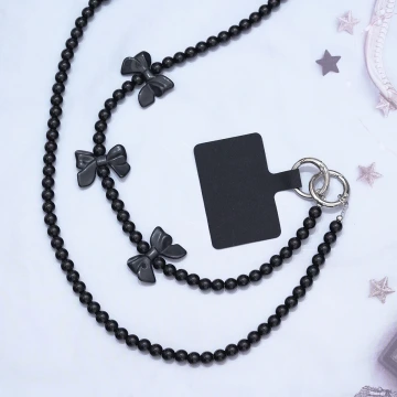 黑珠珠酷蝴蝶結×手機斜背雙勾掛繩.avif