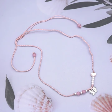 蝴蝶結愛心珠珠×拉繩項鍊×粉紅.avif