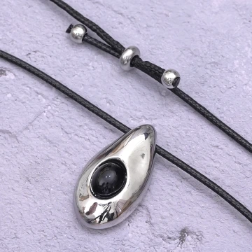 水滴之眼×蠟繩×可調節長項鍊.avif