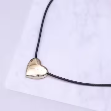 極簡愛心×蠟繩×可調節長項鍊×共二色