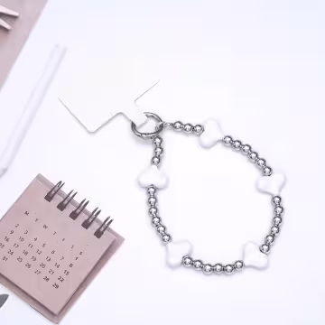小愛心&times;手機腕帶掛繩&times;白色