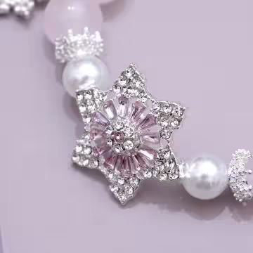 粉紅雪花之星×固定式串珠手鍊