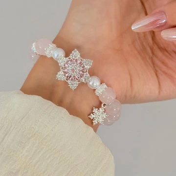 粉紅雪花之星×固定式串珠手鍊.avif