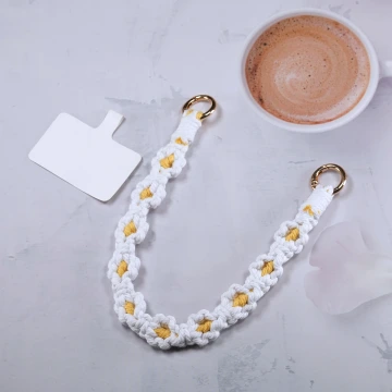 小花朵編織×手機腕帶掛繩×白色.avif