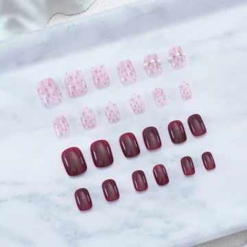 福到金蔥喜氣紅亮面×穿戴式手指甲片×二十四入 .avif