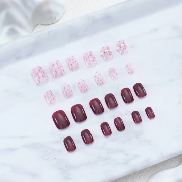 福到金蔥喜氣紅亮面×穿戴式手指甲片×二十四入 .avif