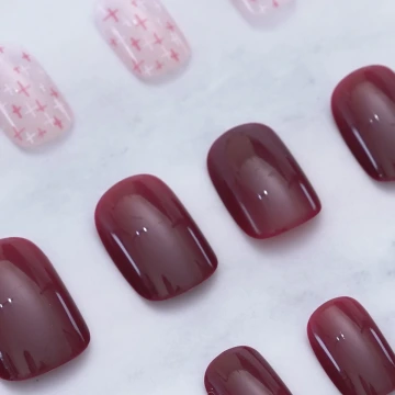 福到金蔥喜氣紅亮面×穿戴式手指甲片×二十四入 .avif