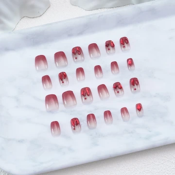 福到金蔥喜氣紅亮面×穿戴式手指甲片×二十四入 .avif