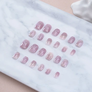 兒童×法式透粉亮面×穿戴式手指甲片×二十四入.avif