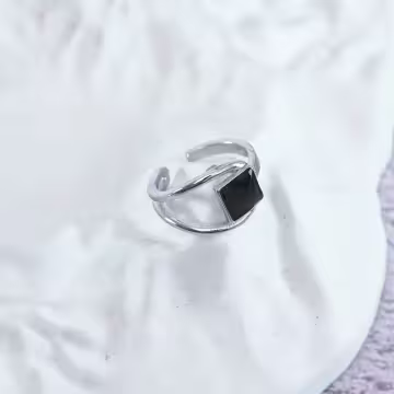 黑方框幾何線條×三套件戒指組