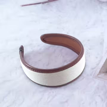 皮質包邊千鳥紋×髮箍造型×共二色