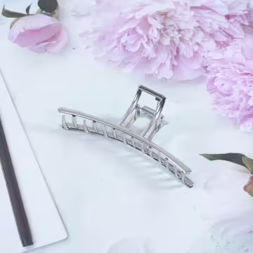 銀色極簡一字×鯊魚夾