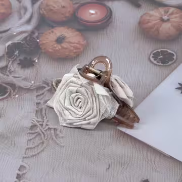 棕咖玫瑰與薔薇×鯊魚夾