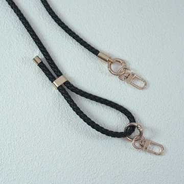 皮革編織×長度可調×手機斜背雙勾掛繩×黑色.avif