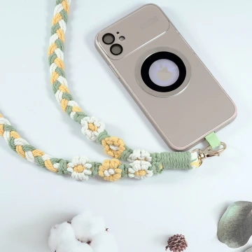 兩朵撞色小花×手機單勾掛脖吊繩×紅綠.avif