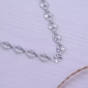 316鋼飾×香吻壓花紋 ×手鍊×銀色